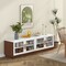 70 Inch Large TV Stand with Multi-Functional 4-Door Cabinet and 2 Adjustable Shelves
